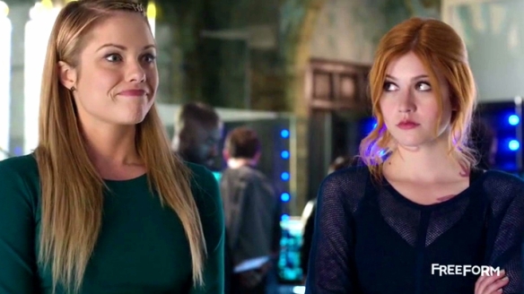 Lydia: "Where's my paycheck already?" Clary: "Needs more cleavage."